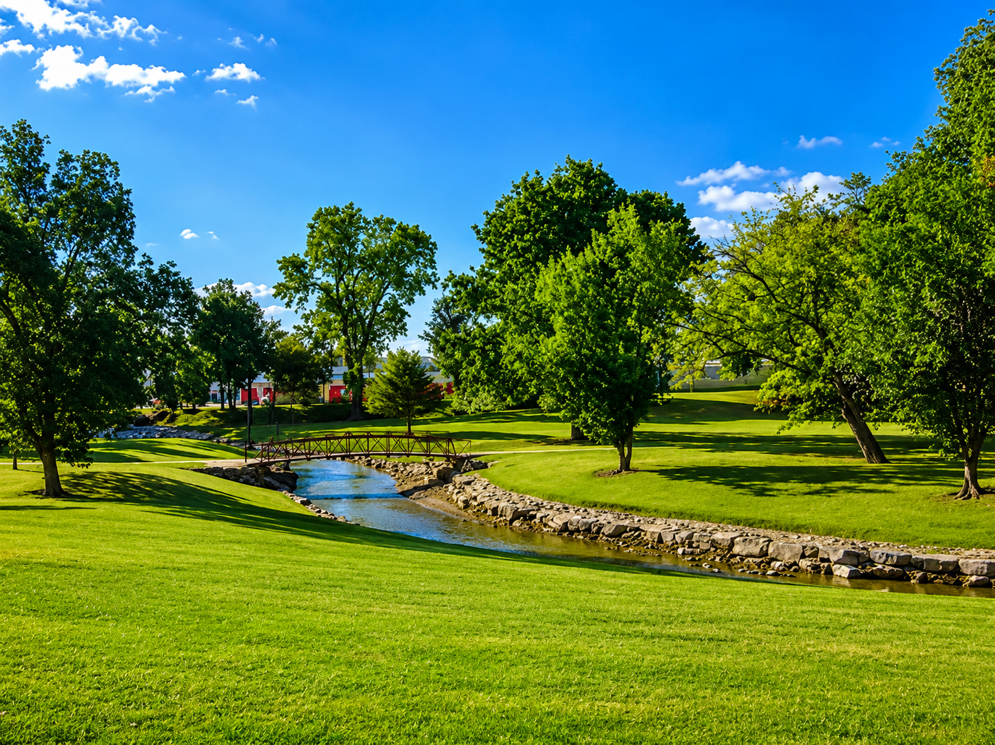 Green park setting near Melrose Apartments